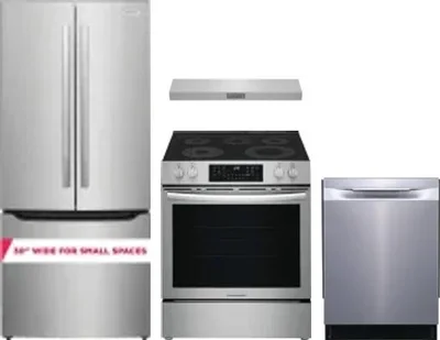 4 Piece Package Includes Refrigerator, Range, Hood And Dishwasher