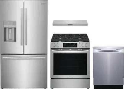4 Piece Package Includes Refrigerator, Range, Hood And Dishwasher