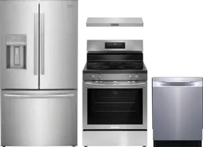 4 Piece Package Includes Refrigerator, Range, Hood And Dishwasher