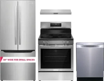 4 Piece Package Includes Refrigerator, Range, Hood And Dishwasher