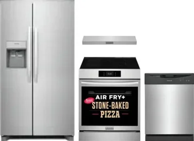 4 Piece Package Includes Refrigerator, Range, Hood And Dishwasher