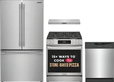 4 Piece Package Includes Refrigerator, Range, Hood And Dishwasher