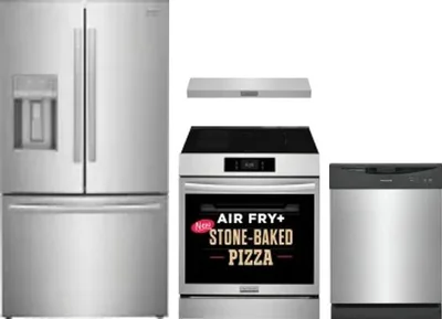 4 Piece Package Includes Refrigerator, Range, Hood And Dishwasher
