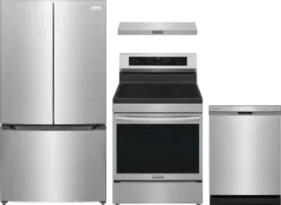 4 Piece Package Includes Refrigerator, Range, Hood And Dishwasher