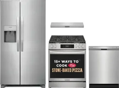 4 Piece Package Includes Refrigerator, Range, Hood And Dishwasher