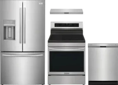 4 Piece Package Includes Refrigerator, Range, Hood And Dishwasher
