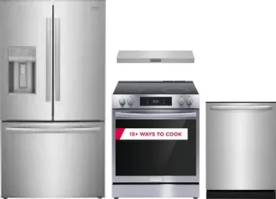 4 Piece Package Includes Refrigerator, Range, Hood And Dishwasher