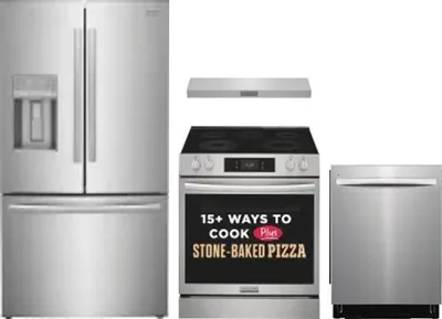 4 Piece Package Includes Refrigerator, Range, Hood And Dishwasher