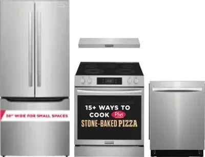 4 Piece Package Includes Refrigerator, Range, Hood And Dishwasher