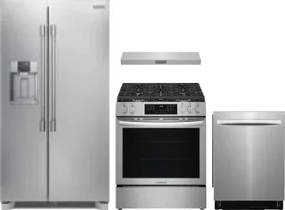 4 Piece Package Includes Refrigerator, Range, Hood And Dishwasher