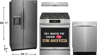 4 Piece Package Includes Refrigerator, Range, Hood And Dishwasher