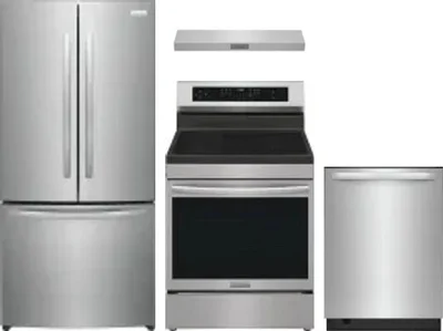4 Piece Package Includes Refrigerator, Range, Hood And Dishwasher