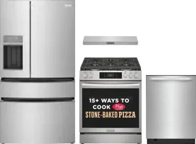 4 Piece Package Includes Refrigerator, Range, Hood And Dishwasher