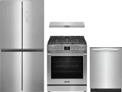 4 Piece Package Includes Refrigerator, Range, Hood And Dishwasher
