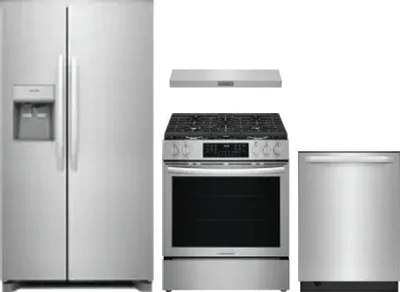 4 Piece Package Includes Refrigerator, Range, Hood And Dishwasher