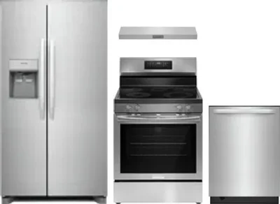 4 Piece Package Includes Refrigerator, Range, Hood And Dishwasher