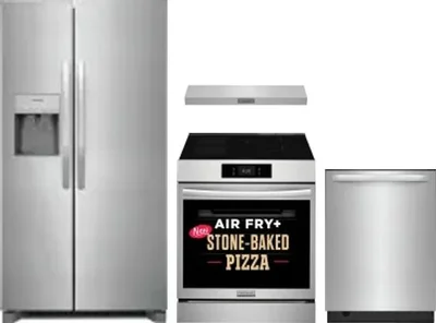 4 Piece Package Includes Refrigerator, Range, Hood And Dishwasher