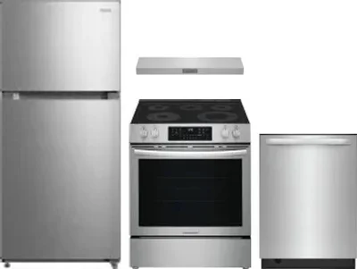 4 Piece Package Includes Refrigerator, Range, Hood And Dishwasher
