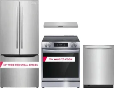 4 Piece Package Includes Refrigerator, Range, Hood And Dishwasher