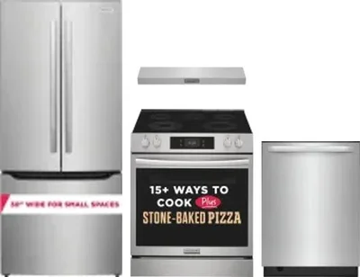 4 Piece Package Includes Refrigerator, Range, Hood And Dishwasher