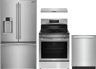 4 Piece Package Includes Refrigerator, Range, Hood And Dishwasher