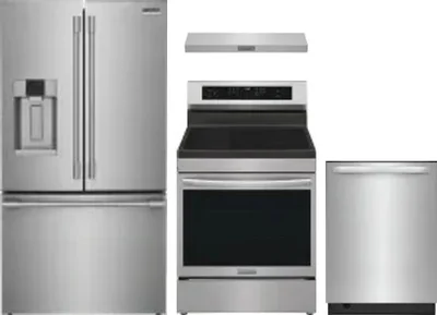 4 Piece Package Includes Refrigerator, Range, Hood And Dishwasher