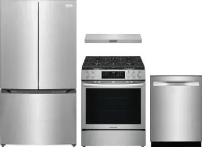 4 Piece Package Includes Refrigerator, Range, Hood And Dishwasher