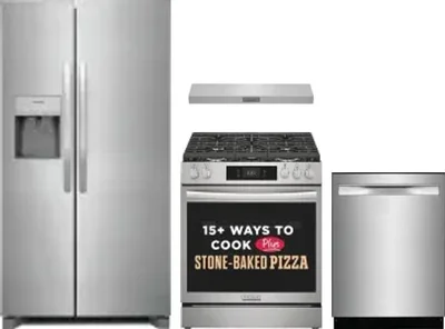4 Piece Package Includes Refrigerator, Range, Hood And Dishwasher