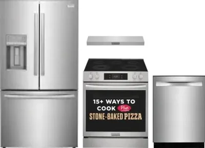 4 Piece Package Includes Refrigerator, Range, Hood And Dishwasher