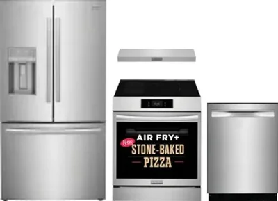 4 Piece Package Includes Refrigerator, Range, Hood And Dishwasher