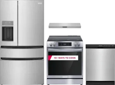 4 Piece Package Includes Refrigerator, Range, Hood And Dishwasher