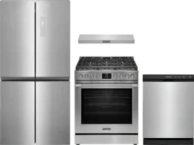4 Piece Package Includes Refrigerator, Range, Hood And Dishwasher