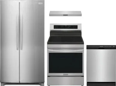 4 Piece Package Includes Refrigerator, Range, Hood And Dishwasher