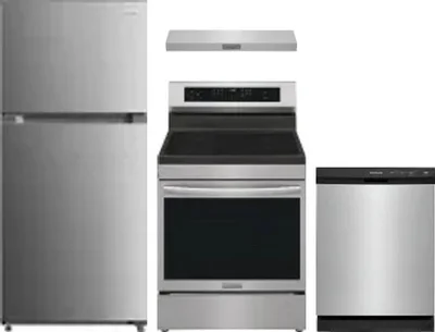 4 Piece Package Includes Refrigerator, Range, Hood And Dishwasher