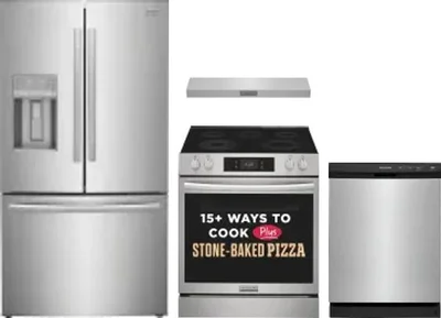 4 Piece Package Includes Refrigerator, Range, Hood And Dishwasher