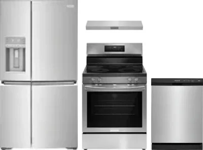 4 Piece Package Includes Refrigerator, Range, Hood And Dishwasher