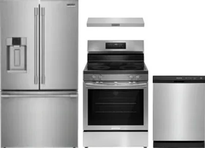 4 Piece Package Includes Refrigerator, Range, Hood And Dishwasher