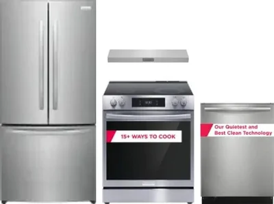 4 Piece Package Includes Refrigerator, Range, Hood And Dishwasher
