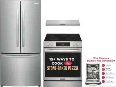 4 Piece Package Includes Refrigerator, Range, Hood And Dishwasher
