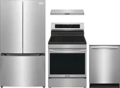 4 Piece Package Includes Refrigerator, Range, Hood And Dishwasher