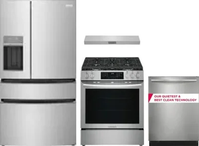 4 Piece Package Includes Refrigerator, Range, Hood And Dishwasher