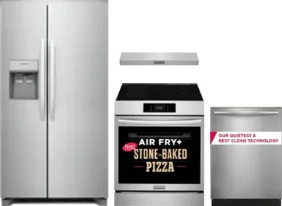4 Piece Package Includes Refrigerator, Range, Hood And Dishwasher