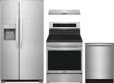 4 Piece Package Includes Refrigerator, Range, Hood And Dishwasher
