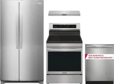 4 Piece Package Includes Refrigerator, Range, Hood And Dishwasher