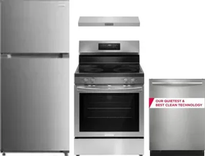 4 Piece Package Includes Refrigerator, Range, Hood And Dishwasher