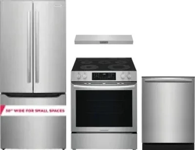4 Piece Package Includes Refrigerator, Range, Hood And Dishwasher