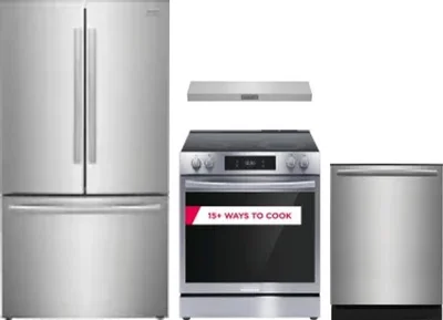 4 Piece Package Includes Refrigerator, Range, Hood And Dishwasher