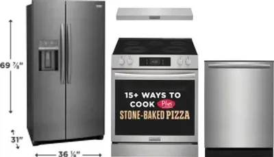 4 Piece Package Includes Refrigerator, Range, Hood And Dishwasher