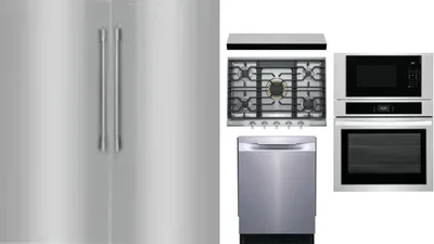 6 Piece Package Includes Refrigerator, Freezer, Cooktop, Wall Oven, Hood And Dishwasher