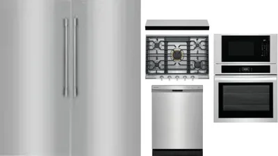 6 Piece Package Includes Refrigerator, Freezer, Cooktop, Wall Oven, Hood And Dishwasher